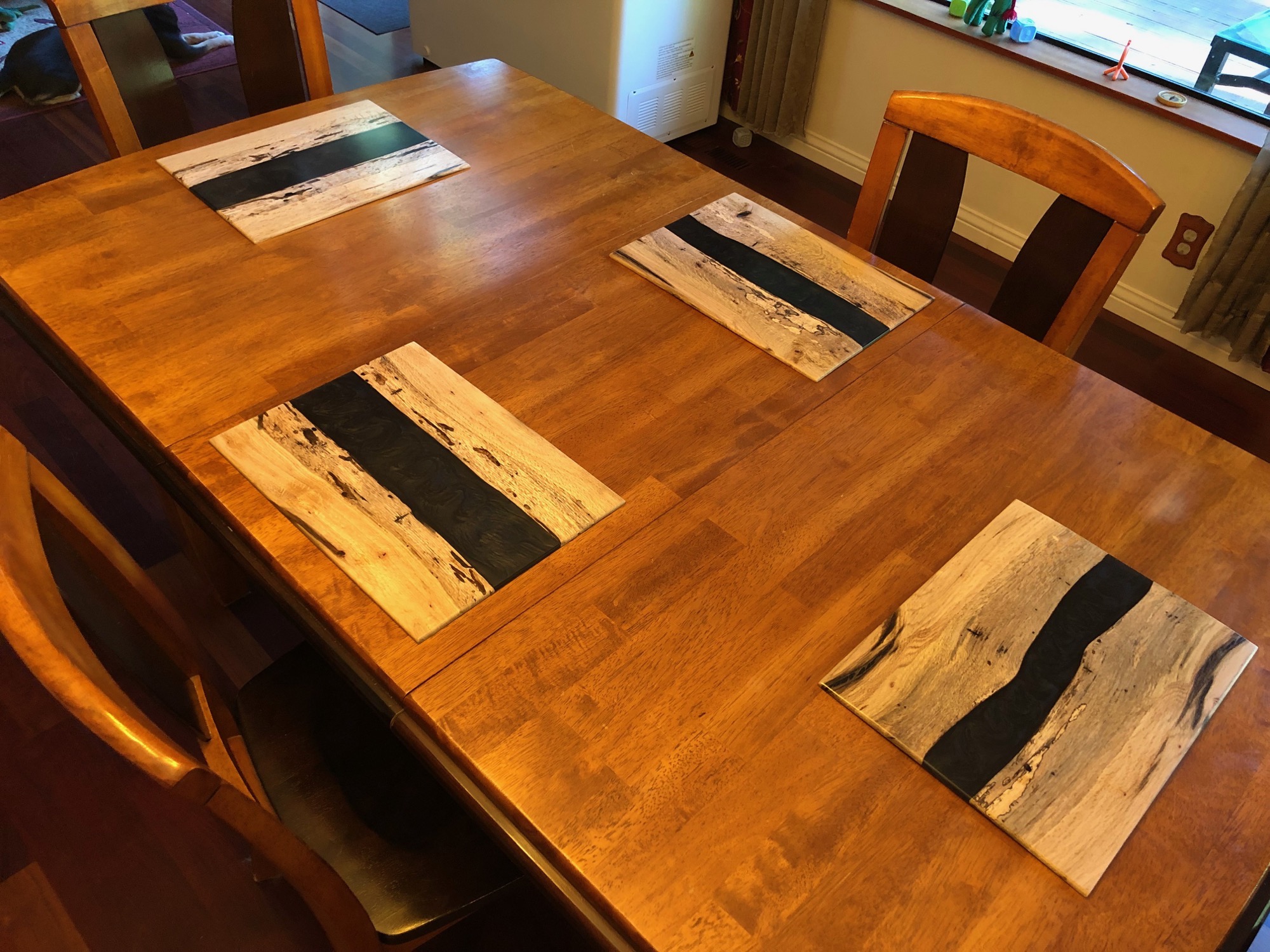 Spalted Oak Wood River Placemats – Corbin's Treehouse